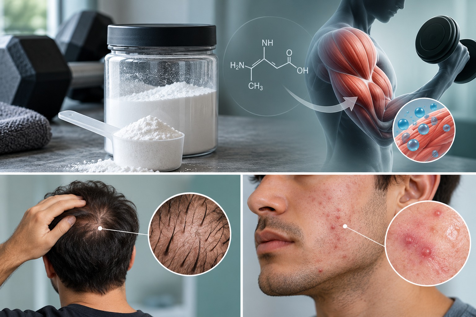 Kreatin və sa&ccedil; t&ouml;k&uuml;lməsi arasında əlaqə, sa&ccedil; follikullarının dermatoloji qiymətləndirilməsi