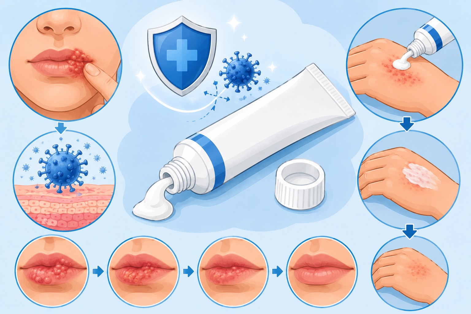 Herpes infeksiyası və asiklovir maz m&uuml;alicəsi