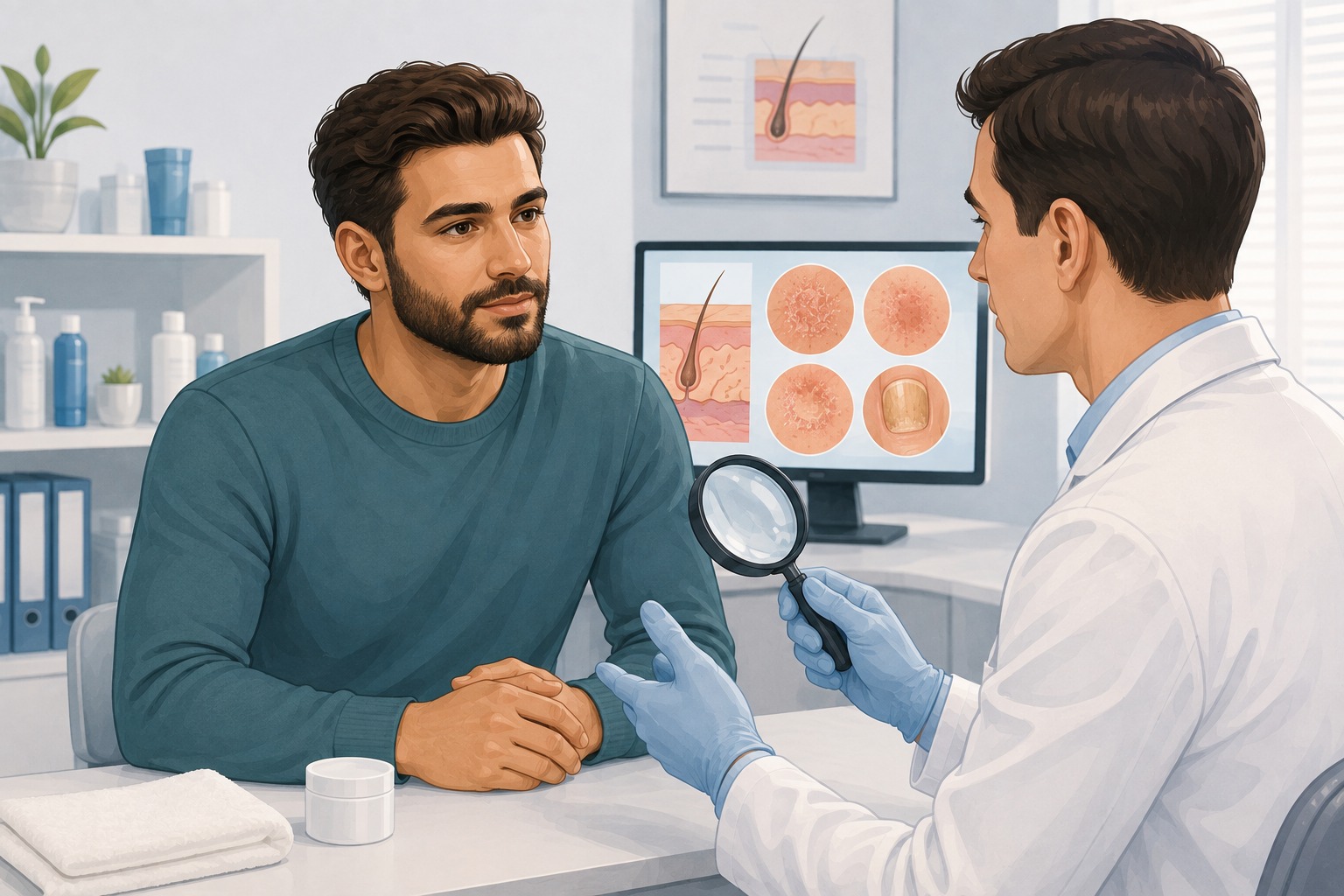 Dəri g&ouml;bələyində dermatoloq m&uuml;ayinəsi və diaqnostika