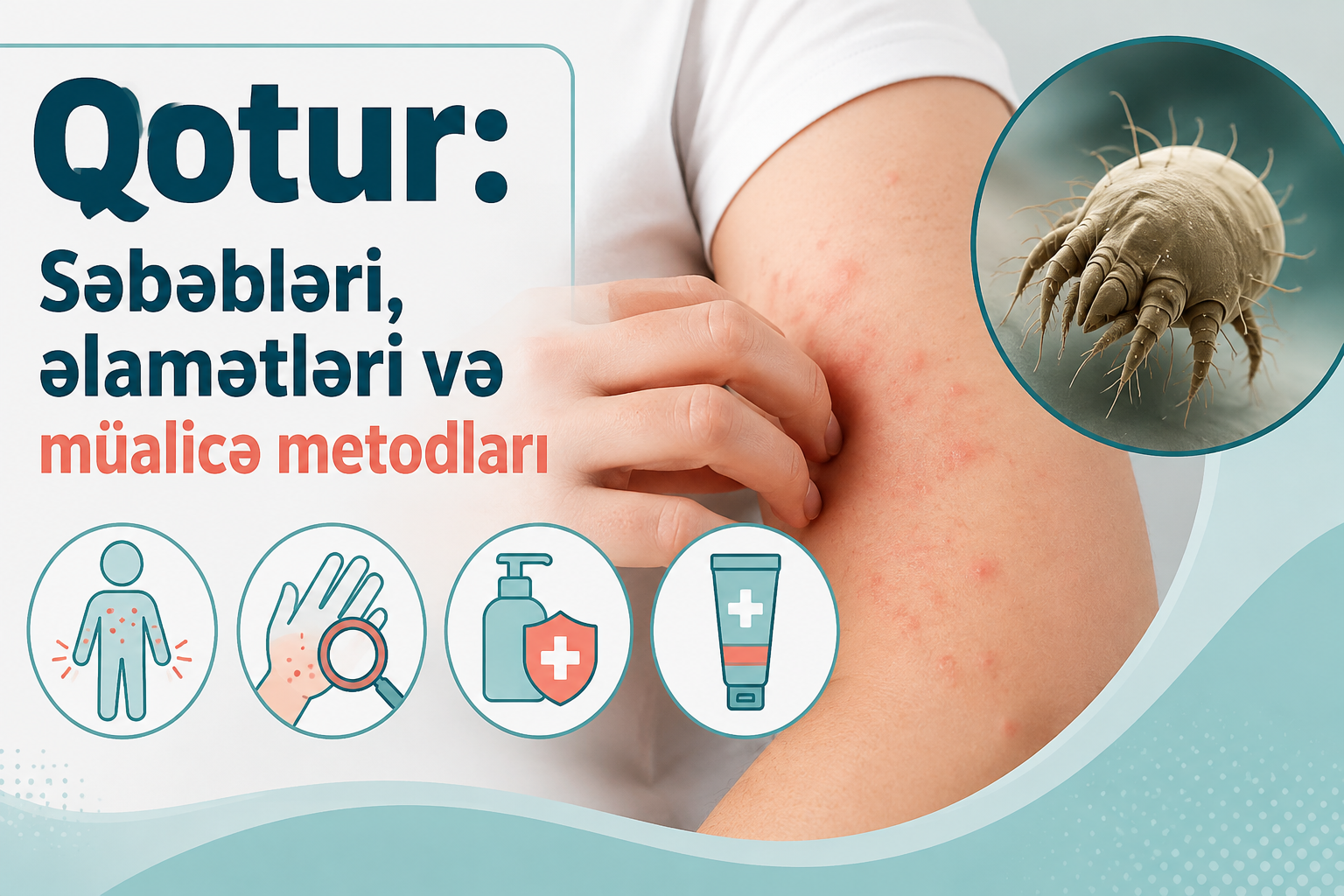 Qotur(Scabies): Səbəbləri, əlamətləri və müalicə metodları